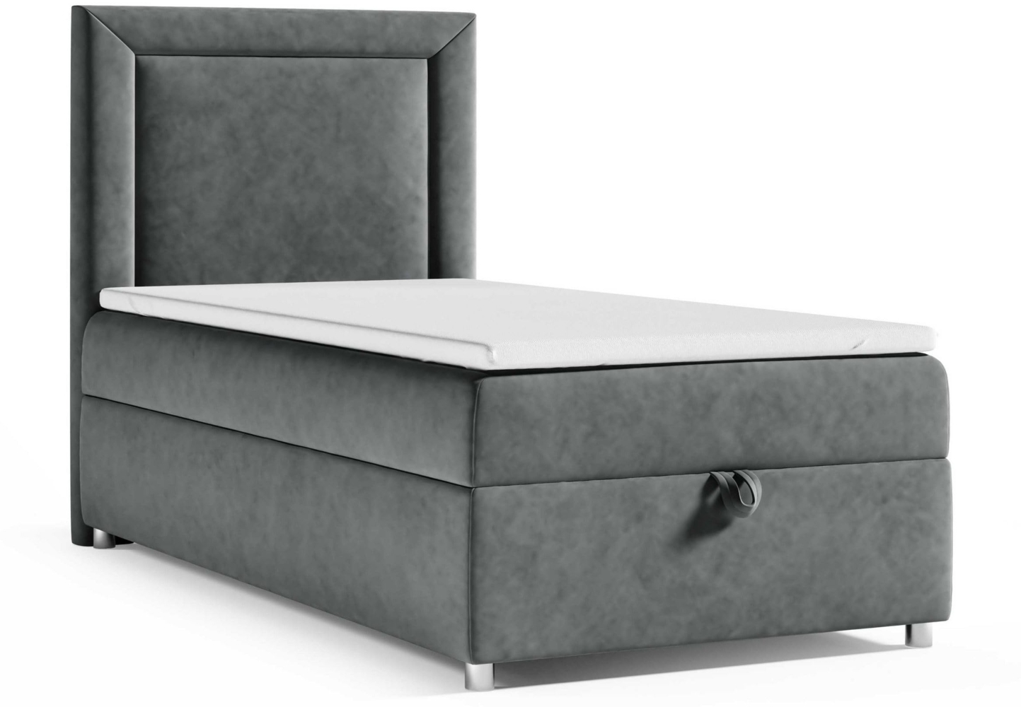 Best for Home Boxspringbett K3 SINGLE mit Bettkasten mit Lieferung (Graphit 70x200) Bild 1