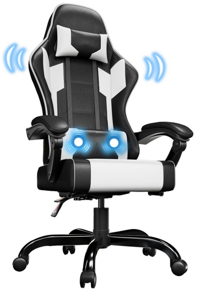 HOMALL Gaming-Stuhl Bürostuhl mit Massagefunktion, Fußstütze, ergonomischer Gaming Stuhl Bild 1