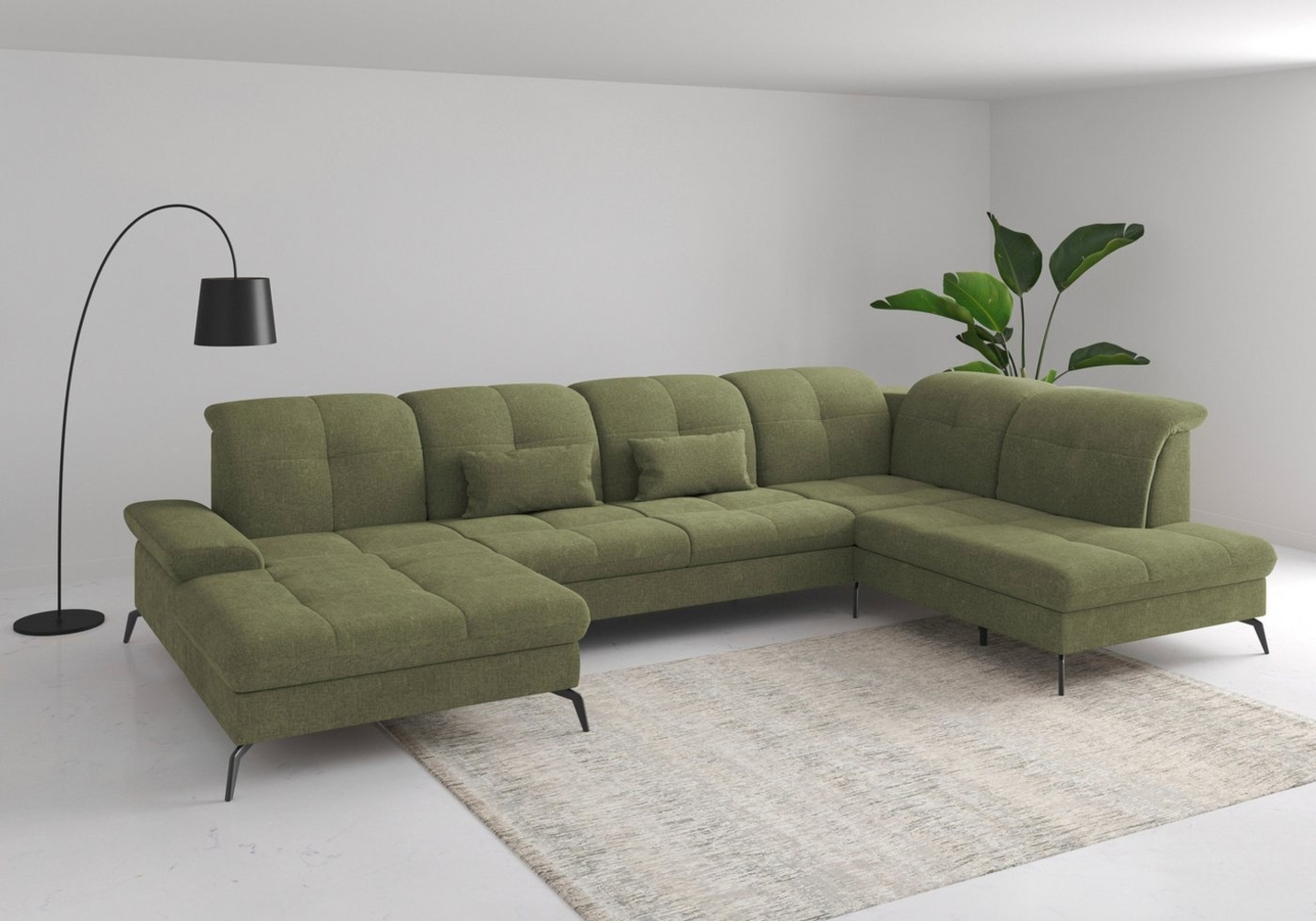 sit&more Wohnlandschaft Amica, U-Form, inkl. Sitztiefenverstellung und Armteilverstellung, wahlweise mit Kopfteilverstellung, Bettfunktion und Bettkasten Bild 1