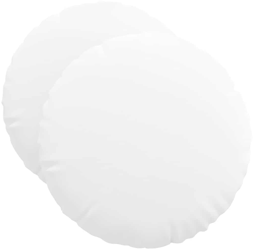 vidaXL Sitzkissen 2 pcs Weiß Ø50 x 19 cm Stoff 42014168 Bild 1