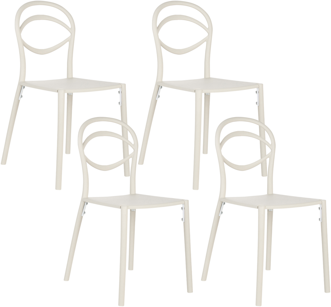 Gartenstuhl 4er Set COVOLO Cremeweiß Bild 1