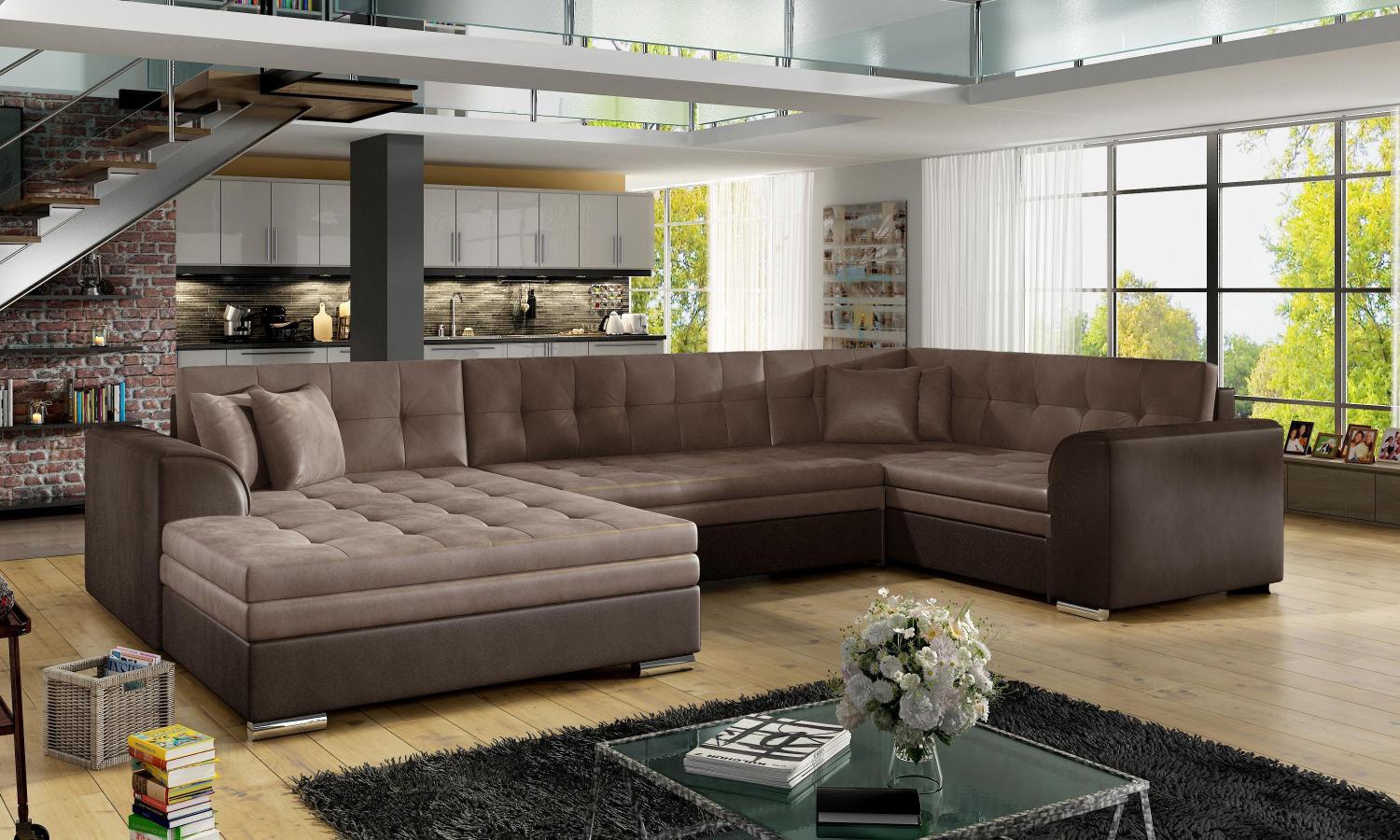 Wohnideebilder Damario Braun Ecksofas & Eckcouches Dam_21 Bild 1