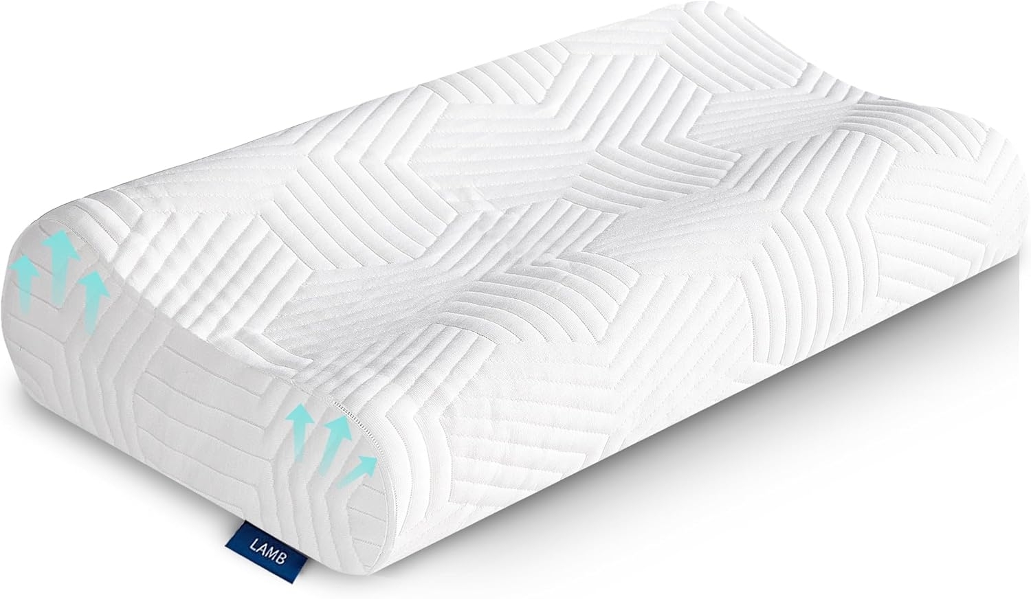 LAMB Höheneinstellbares Memory Foam Nackenstützkissen,Polyester weiß, 50x36 cm Bild 1