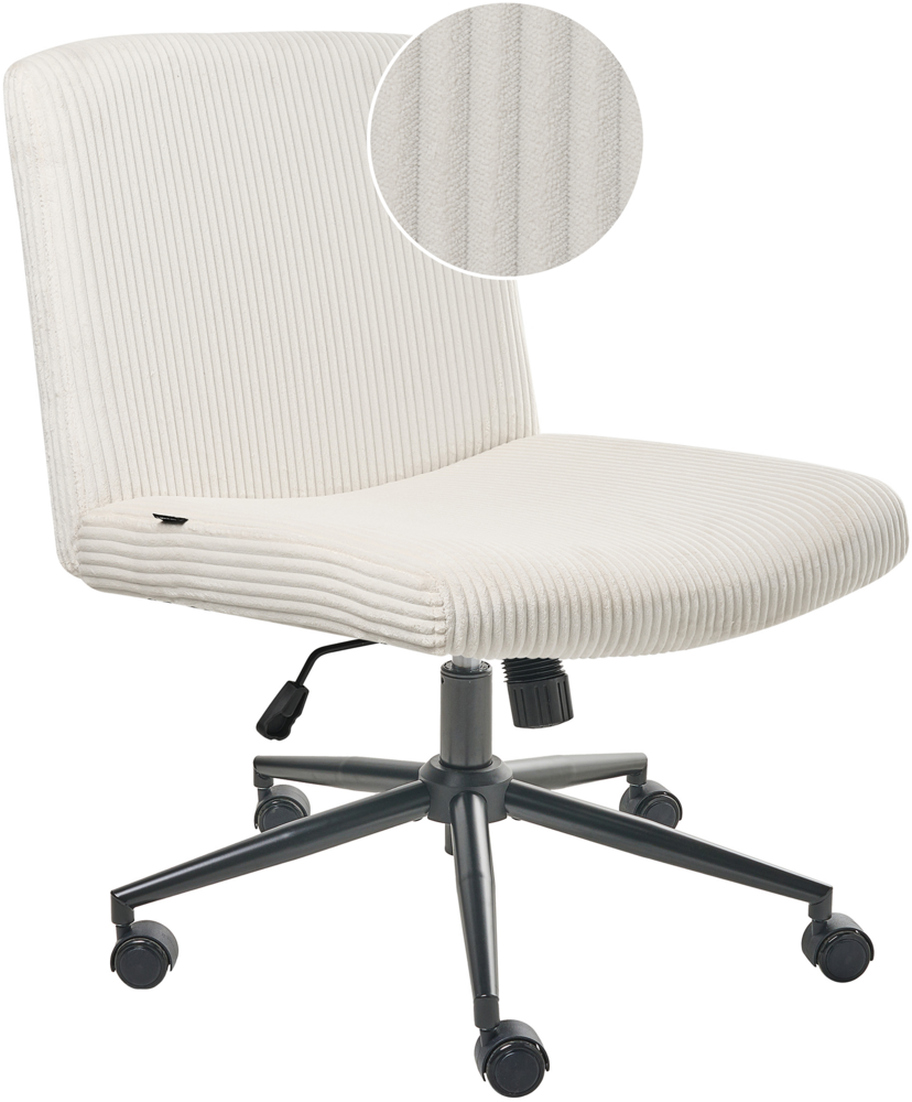 Schreibtischstuhl GEDDES Cord Weiß Bild 1