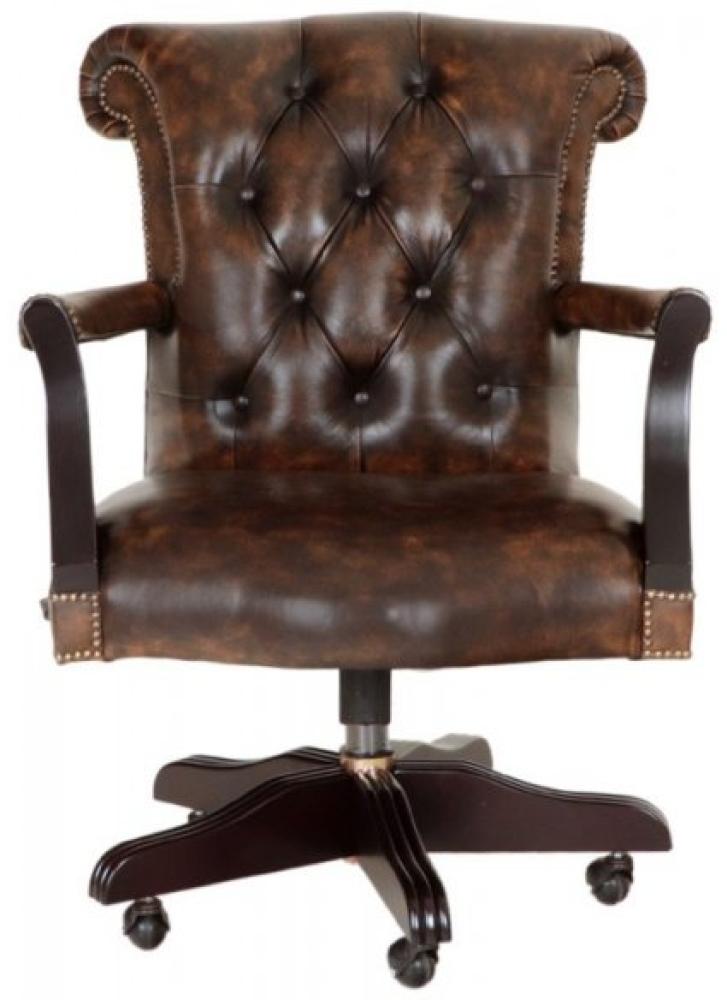 Bürostuhl Chesterfield Court aus echtem Rindsleder Whisky Bild 1