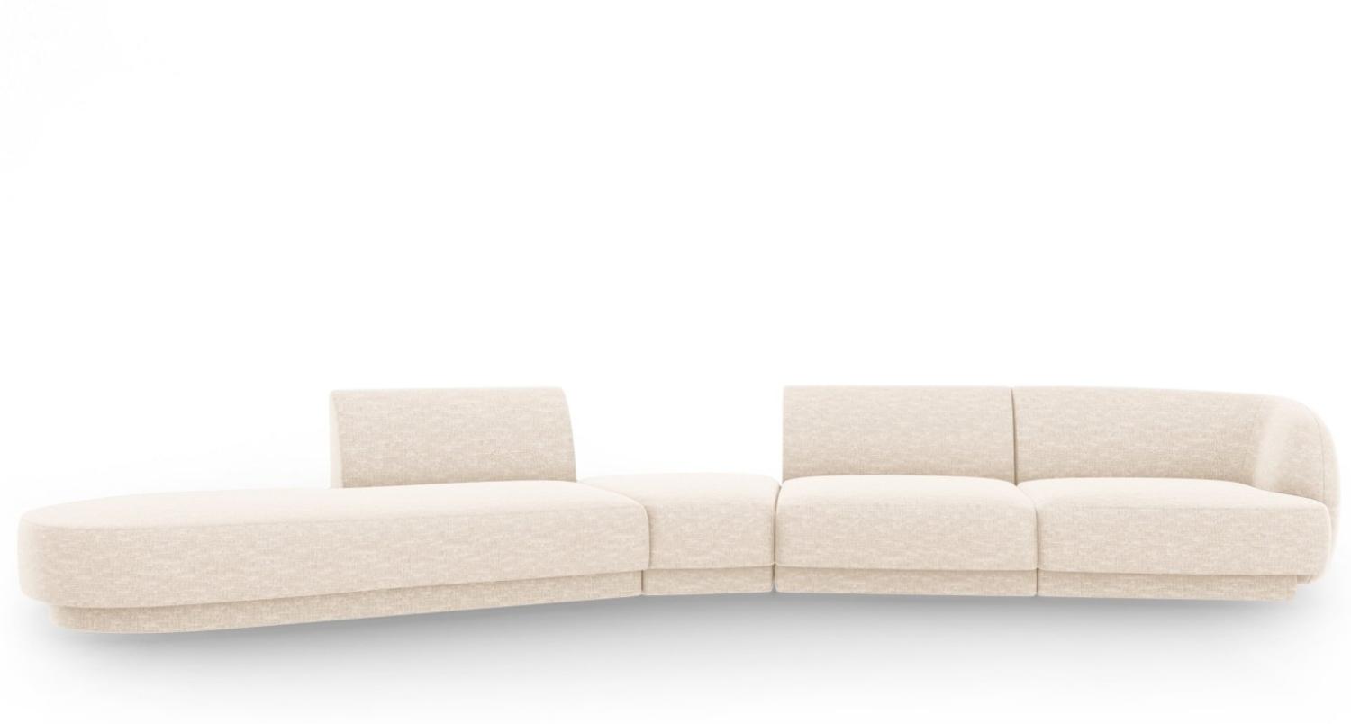 Micadoni Modulares Sofa Miley 5-Sitzer Links Chenille Helles Beige Bild 1