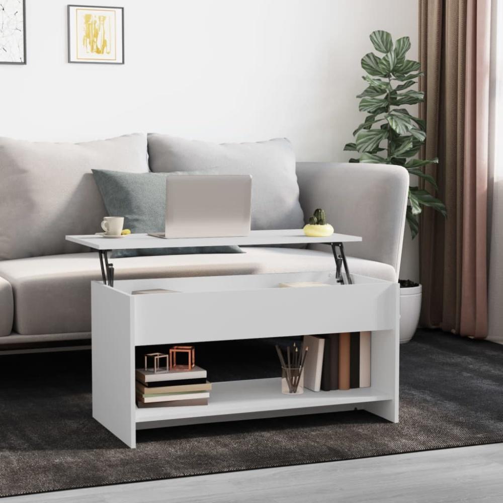 vidaXL Couchtisch Weiß 102x50x52,5 cm Holzwerkstoff 809647 Bild 1
