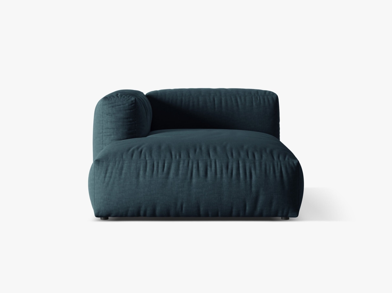 Micadoni Chaise Longue Martina 1-Sitzer Strukturierter Stoff Jeansblau Links Bild 1