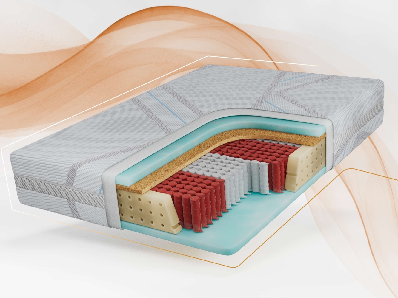 Multipocketmatratze mit Kokos, HR-Schaum & stabiler Körperunterstützung – atmungsaktiv, komfortabel & langlebig – Härtegrad H3/H4 – 120 x 200 cm – CALVI – LUX Bild 1