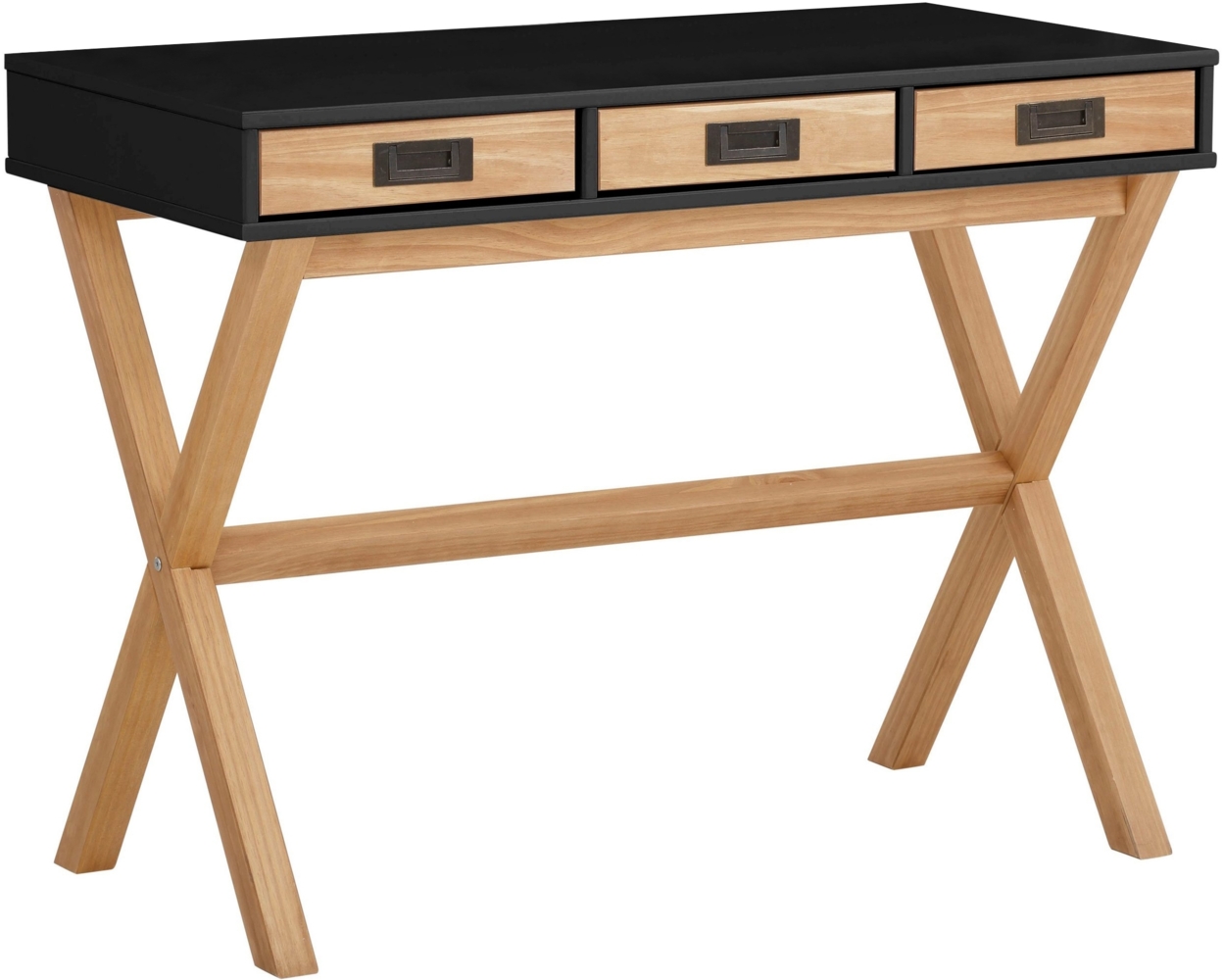 Schreibtisch >Alrik< in Schwarz, MDF - 100x75x50cm (BxHxT) Bild 1