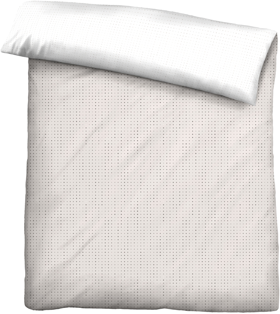 biberna 0636047 Mako-Satin Bettwäsche PUNKTE - MIX & MATCH, taupe, 1x 155x220 cm + 1x 80x80 cm Bild 1