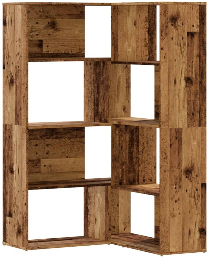 vidaXL Eck-Bücherregal 4 Etagen Antikholz 85x85x140 cm Holzwerkstoff 3307817 Bild 1