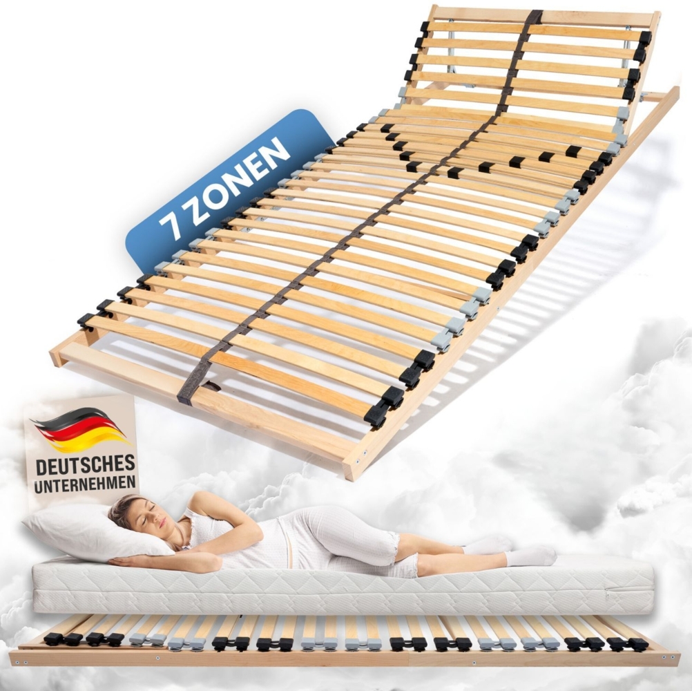 Coemo 7-Zonen Lattenrost ERGO K 100x220 cm Kopfteil verstellbar, Selbstbausatz Bild 1
