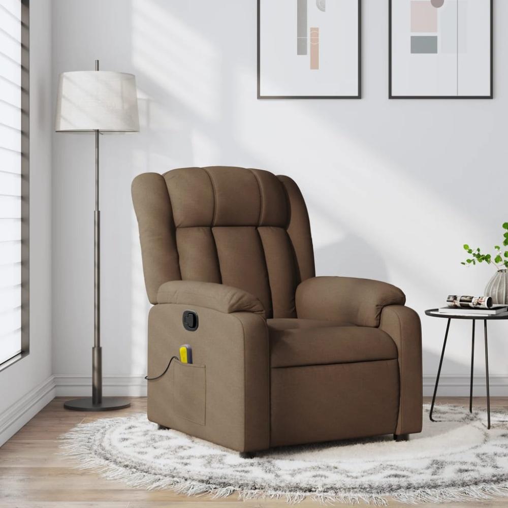 vidaXL Massagesessel Braun Stoff 373590 Bild 1