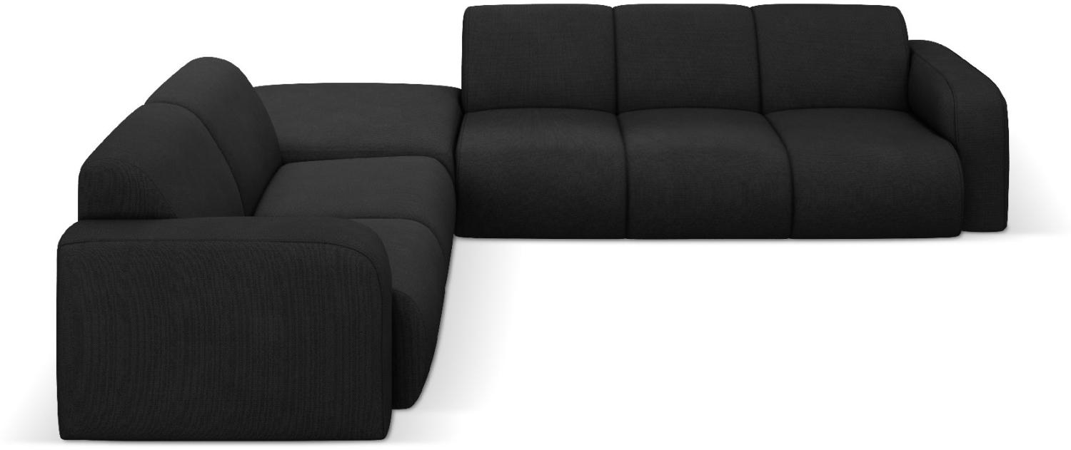 Micadoni Boucle Ecksofa Molino 6-Sitzer Links Strukturierter Stoff Schwarz Bild 1