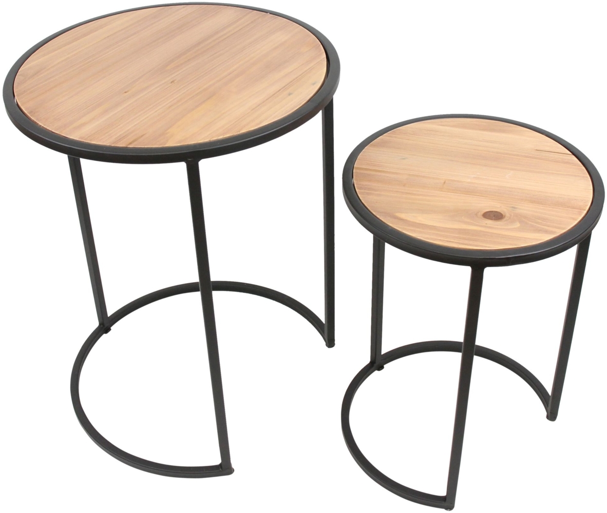 2er Set Beistelltisch Circle Sofatisch Couchtisch Wohnzimmer Tisch Ablagetisch Bild 1