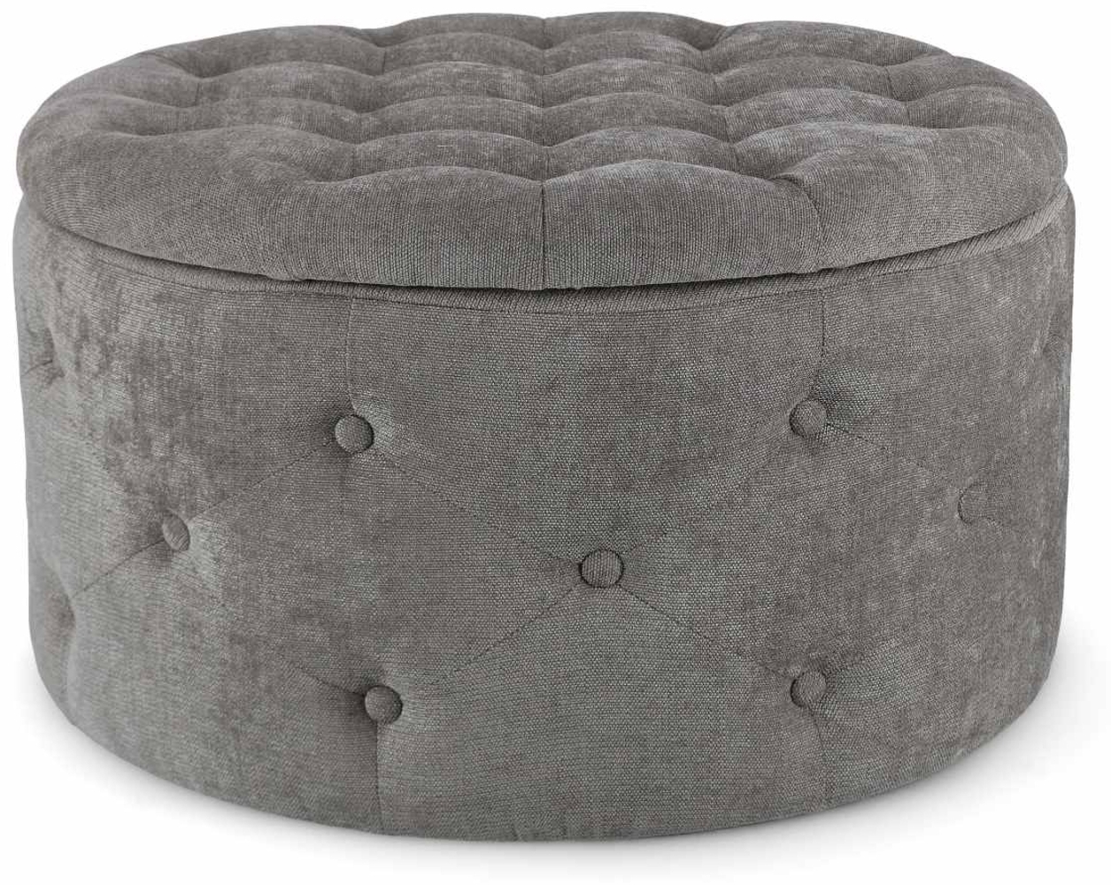 Pouf Ernestine aus Stoff, Grau, 70 x 70 x 40 cm Bild 1