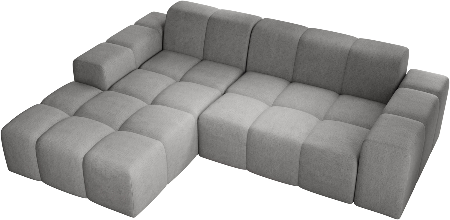 Ecksofa Fogo, Sofa ohne Schlaffuktion, Ecksofa L-Form Veloursstoff, Links Sofa, 245 x 68 x 180 cm, Grau Bild 1