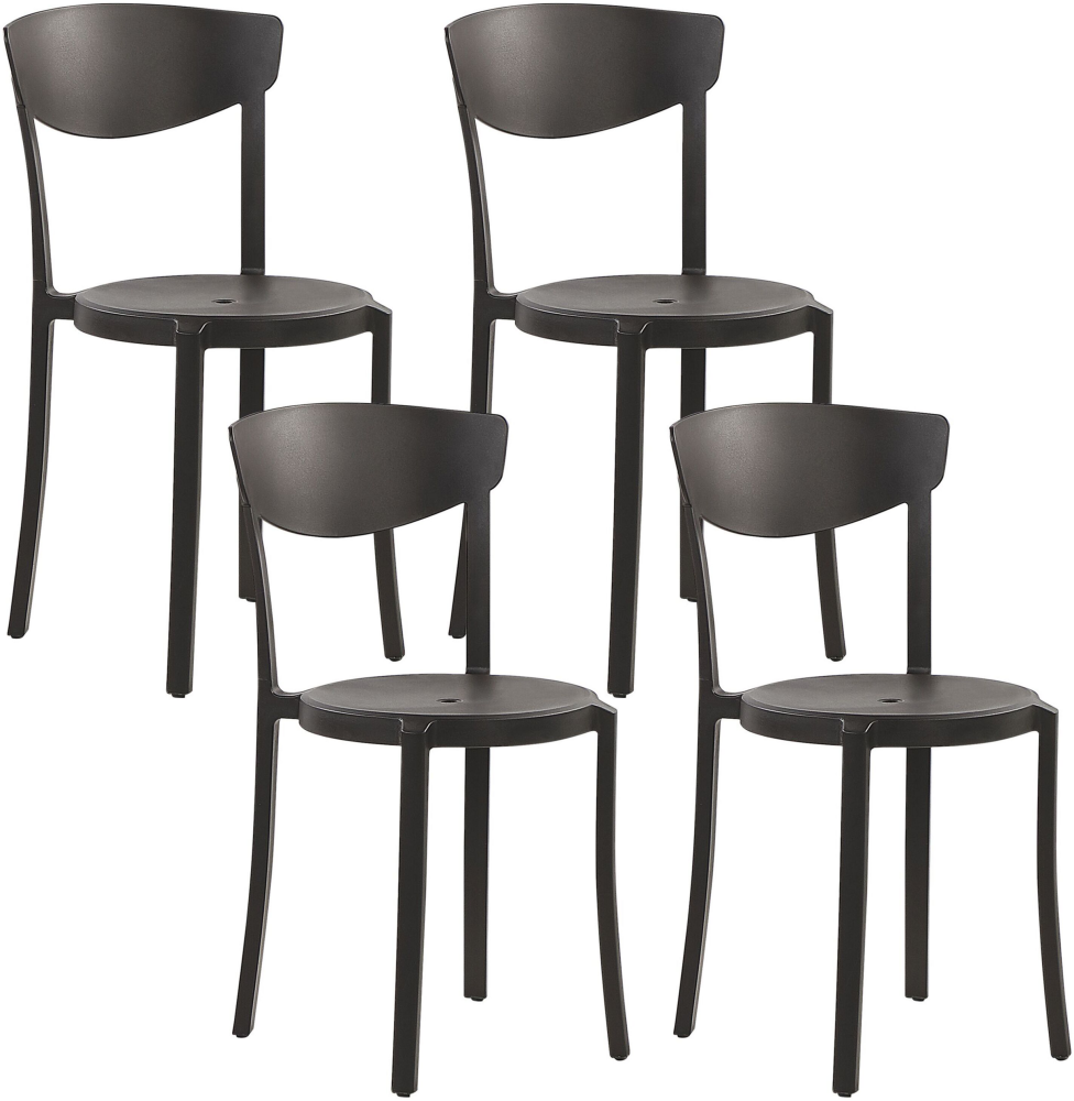 Set mit 4 Stühlen VIESTE Kunststoff Schwarz Bild 1