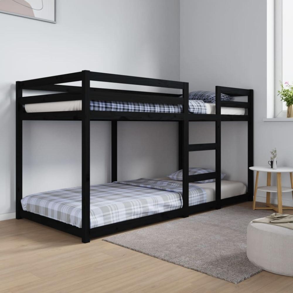 Etagenbett Schwarz 90x200 cm Massivholz Kiefer [821648] Bild 1
