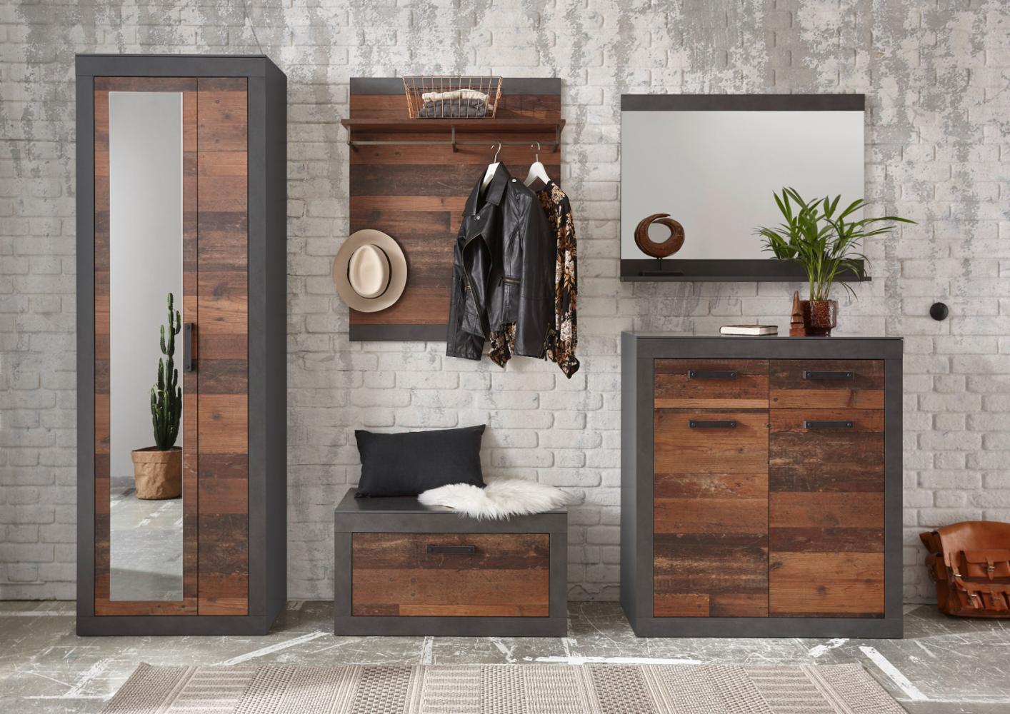 Garderoben-Set 5-teilig mit Schrank und Kommode used-look QUEENS Nr. 1 Bild 1