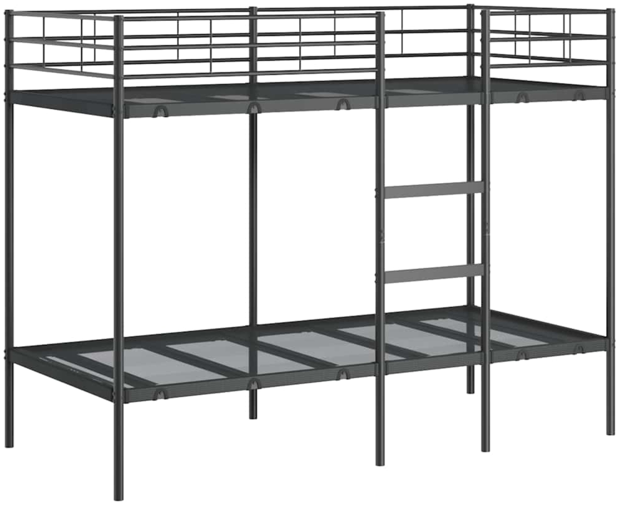 vidaXL Etagenbett ohne Matratze Schwarz 90x200 cm Stahl 42000322 Bild 1