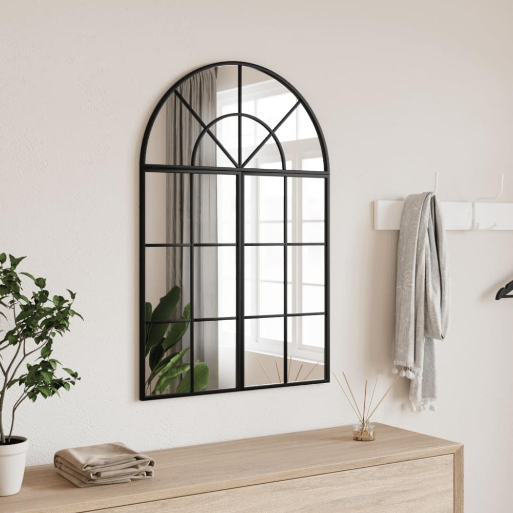 vidaXL Wandspiegel Schwarz 60x30 cm Gewölbt Eisen 358650 Bild 1