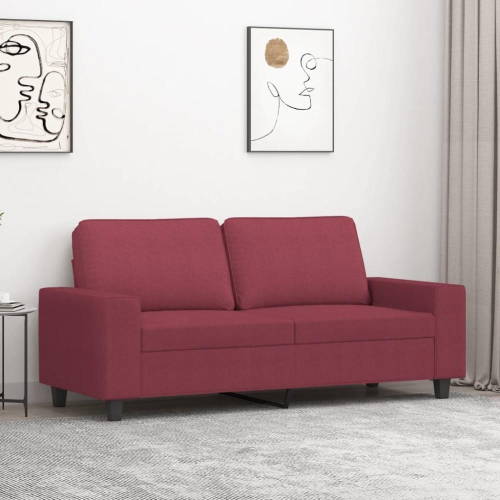 vidaXL 2-Sitzer-Sofa Weinrot 140 cm Stoff 359397 Bild 1