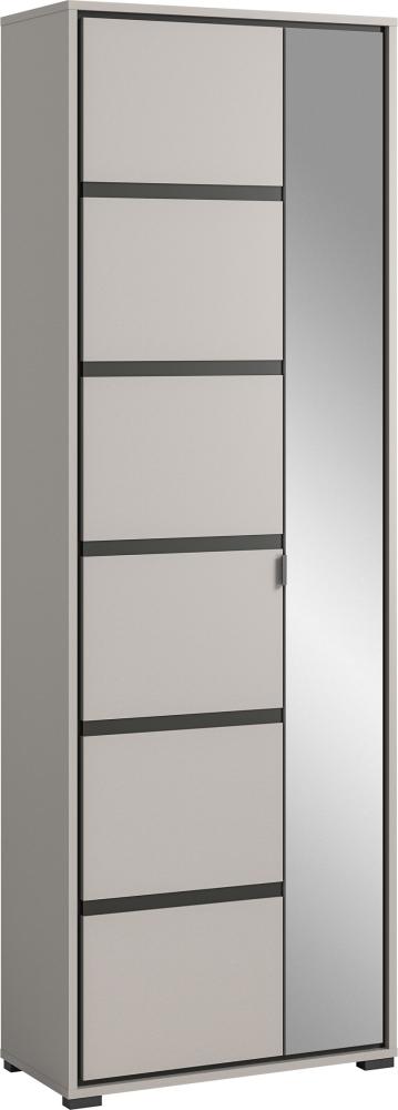 Garderobenschrank >Jaru< in grau - 65x196x37cm (BxHxT) Bild 1