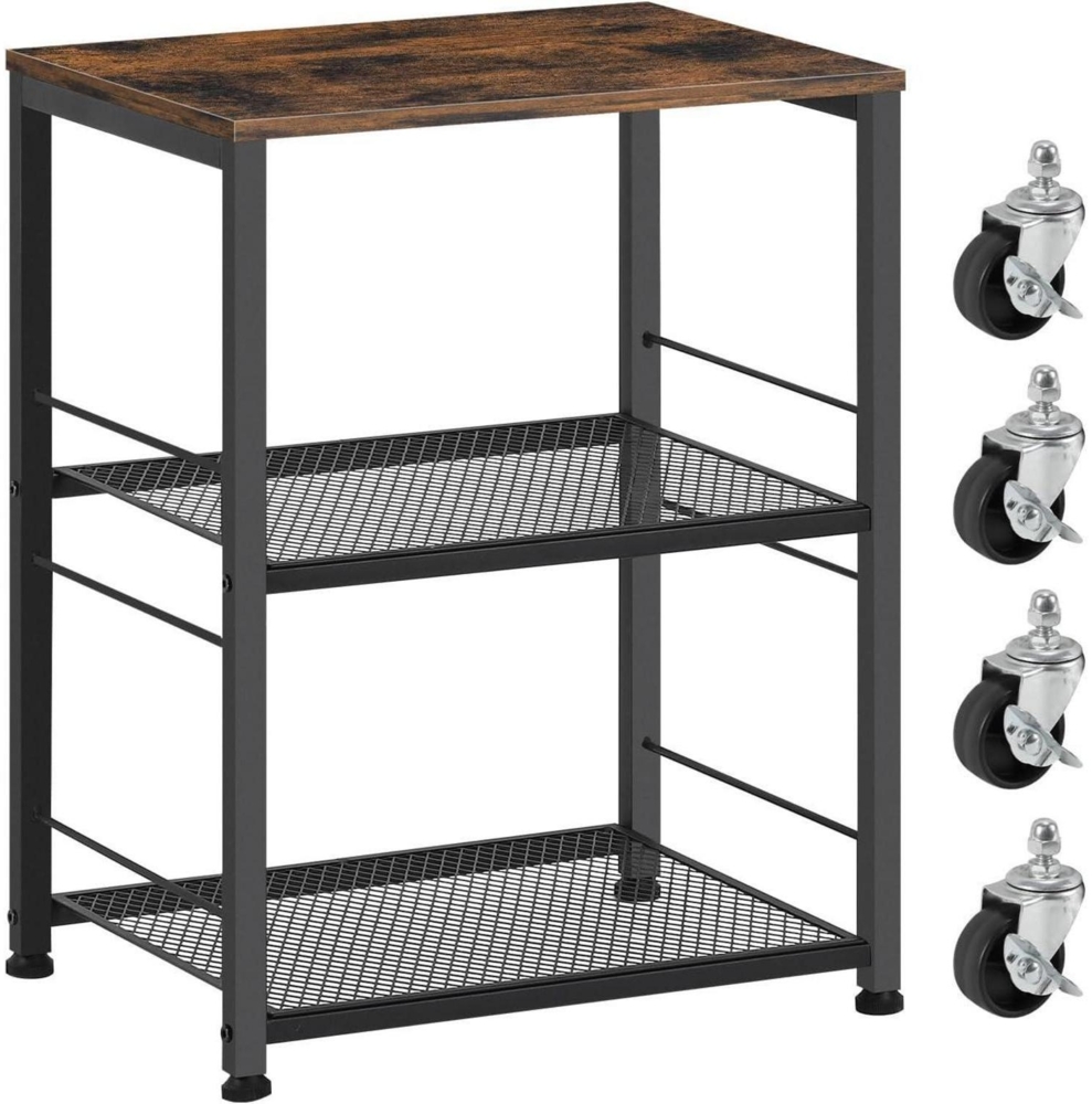 Nandae Beistelltisch 3 Ebenen Nachttisch Kaffeetisch Sofatisch Stahlrahmen Bild 1