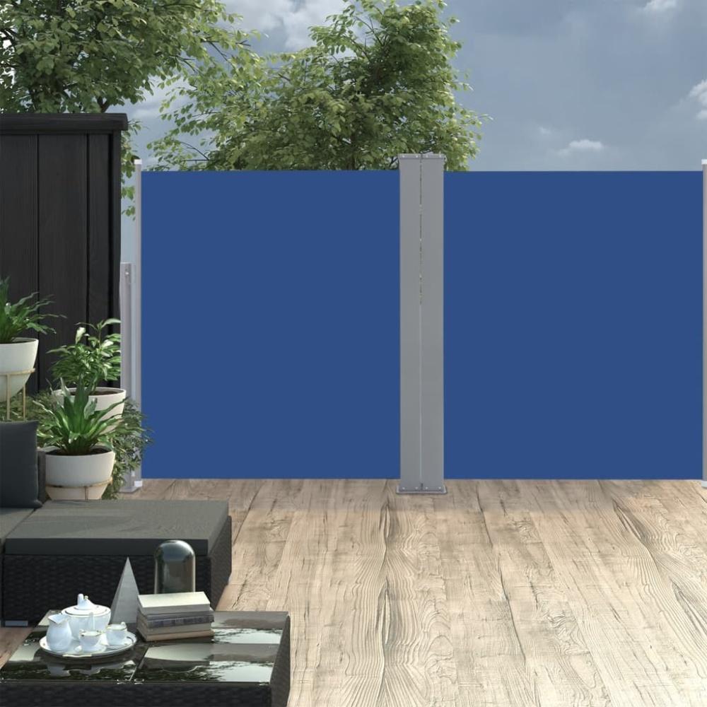 vidaXL Ausziehbare Seitenmarkise Blau 140 x 600 cm 48458 Bild 1