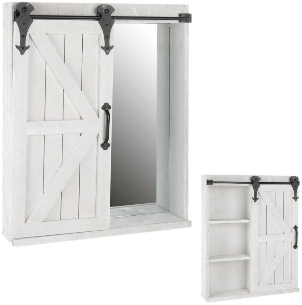 Wandschrank Schiebetür Spiegelschrank Wandregal Weiß Hängeschrank Wandboard Schrank Regal Vitrine Badschrank Bild 1