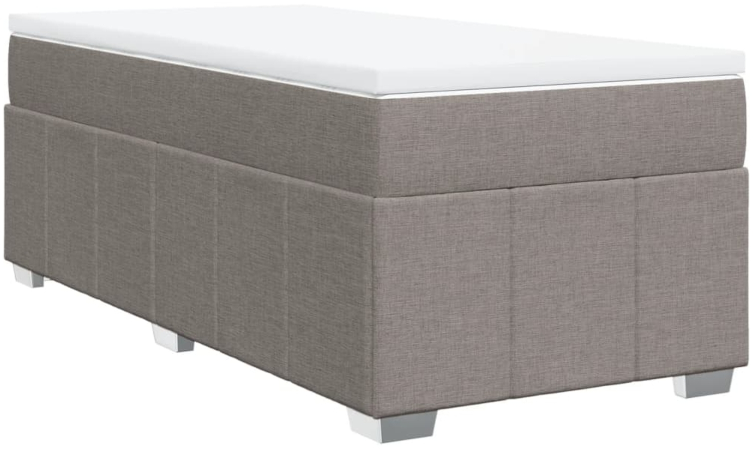 vidaXL Boxspringbett mit Matratze Taupe 80x200 cm Stoff 3285432 Bild 1