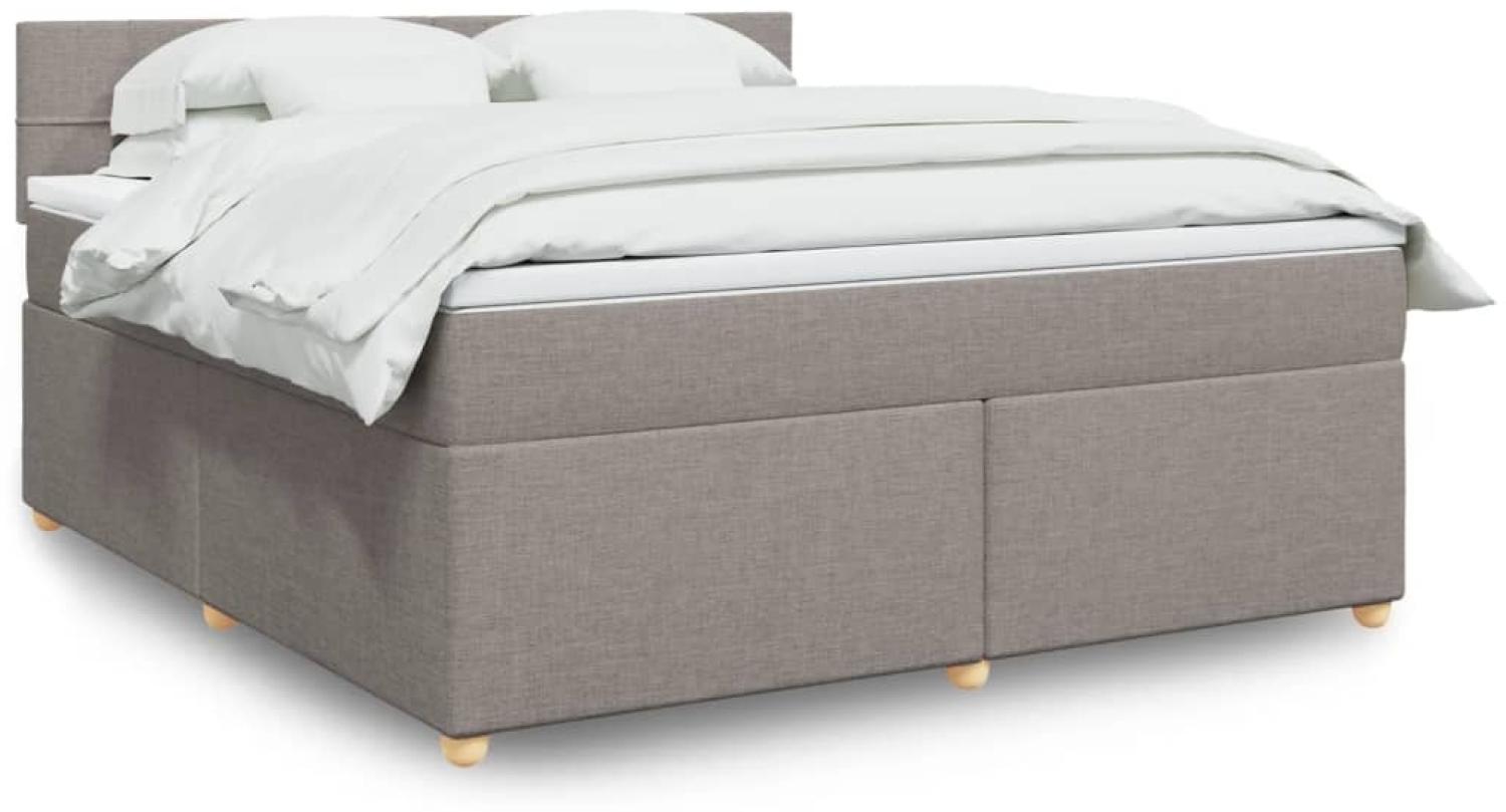 vidaXL Boxspringbett mit Matratze Taupe 180x200 cm Stoff 3289063 Bild 1