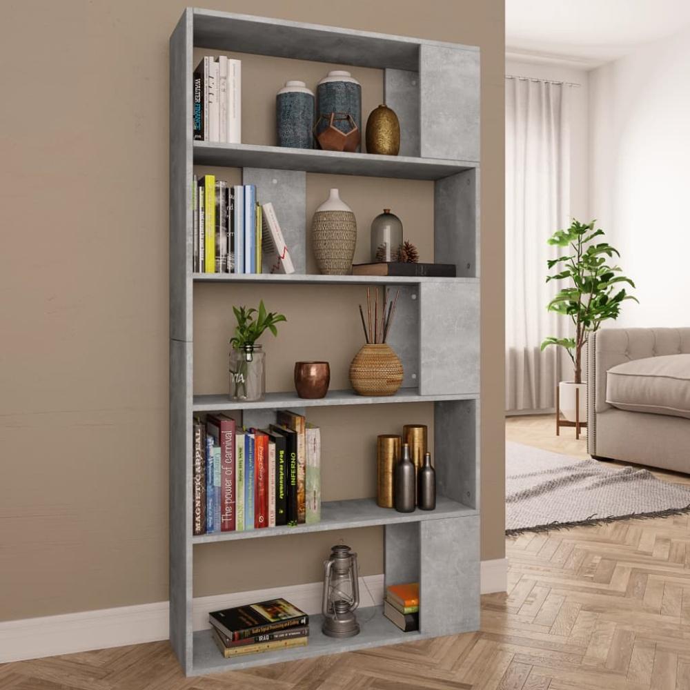 vidaXL Bücherregal/Raumteiler Betongrau 80x24x159 cm Holzwerkstoff 800103 Bild 1