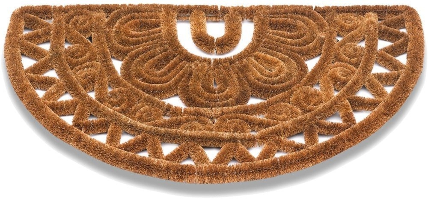 matches21 HOME & HOBBY Fußmatte Kokosmatte natur halbrund als aussen Sauberlaufmatte, halbrund, Höhe: 30 mm, Kokos Bürsten Tür-Matte als Outdoor Schmutzfangmatte 45x75 cm Bild 1