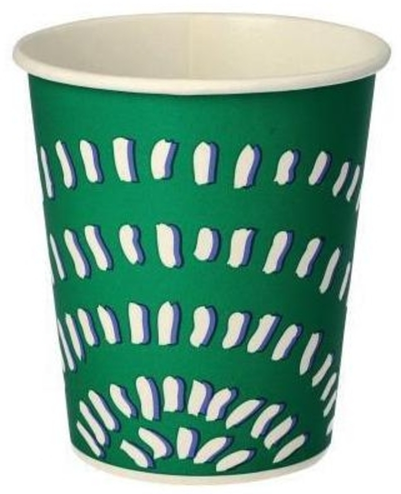 100 Trinkbecher für Kaltgetränke, Pappe 0,2 l Ø 8 cm · 8,8 cm grün "Rays" Bild 1