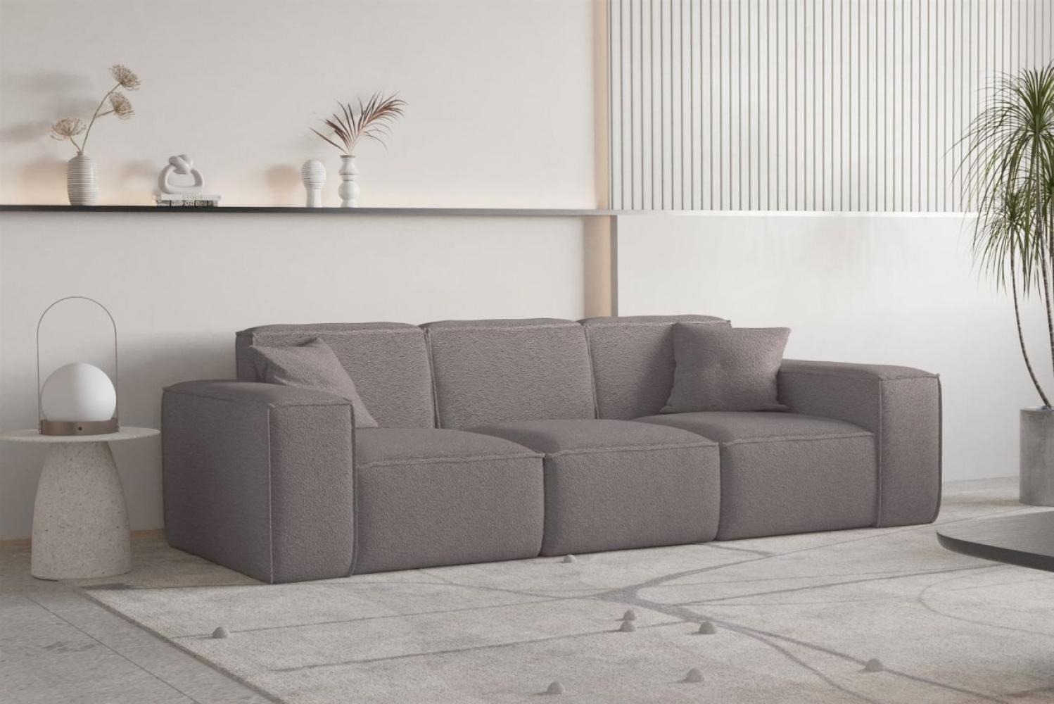 Sofa Designersofa CELES PREMIUM 3-Sitzer in Stoff Ascot Bukla Taupe Bild 1