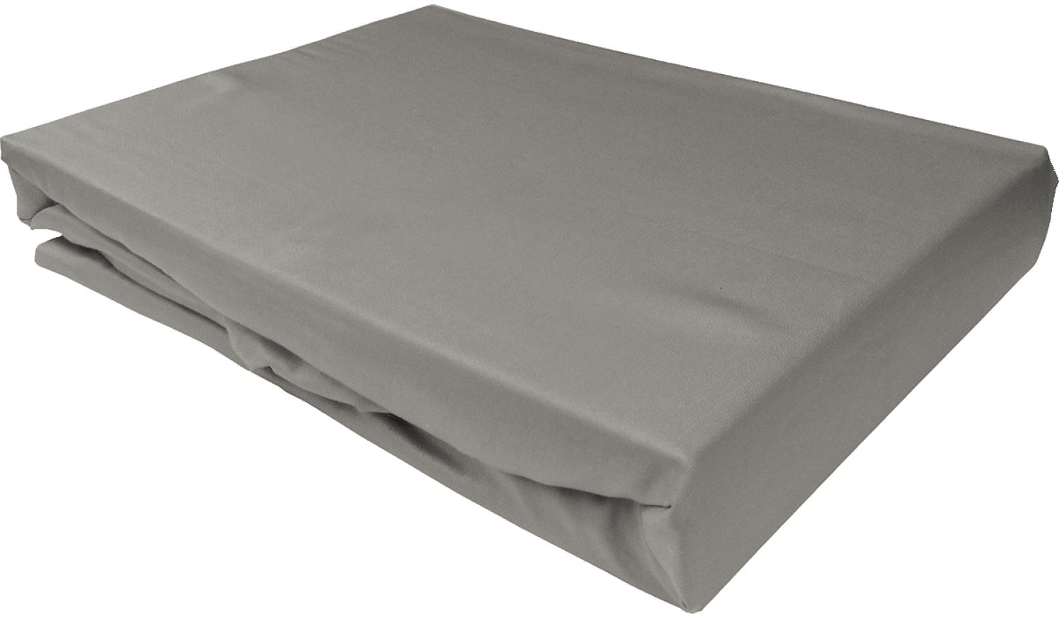 Bettwaesche-mit-Stil Mako-Satin Spannbettlaken dunkelgrau 70x200cm Bild 1