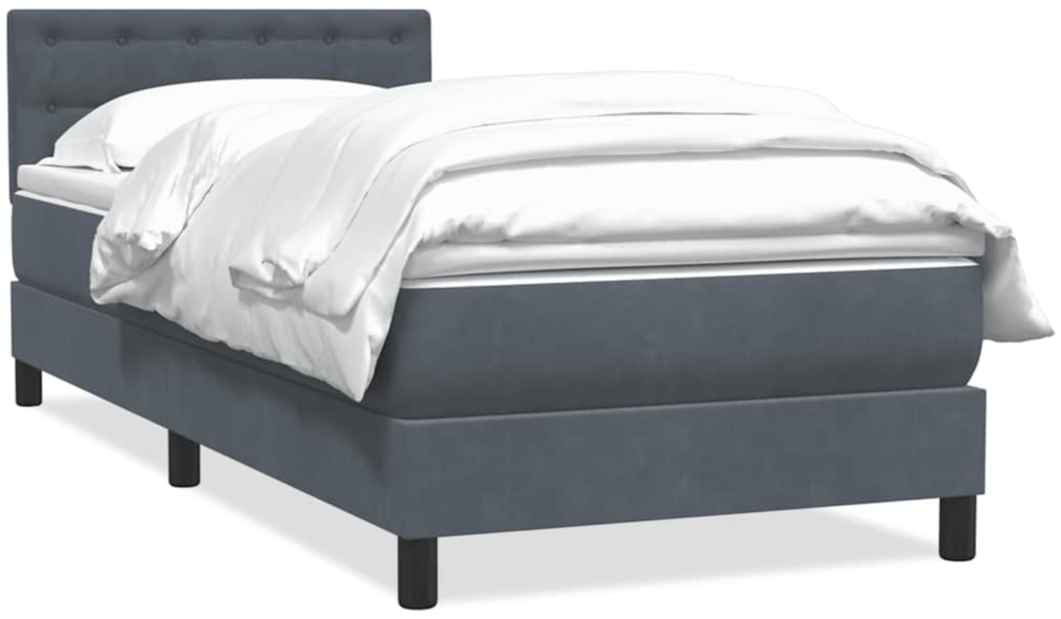 vidaXL Boxspringbett mit Matratze Dunkelgrau 80x210 cm Samt 3316570 Bild 1