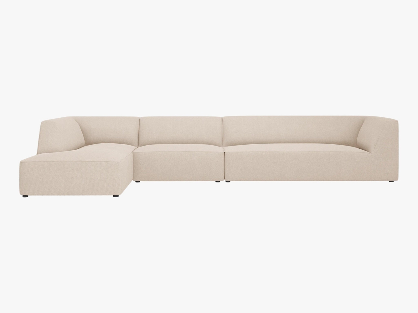 Micadoni Ecksofa Ruby 5-Sitzer Links Strukturierter Stoff Ottawa Beige Bild 1