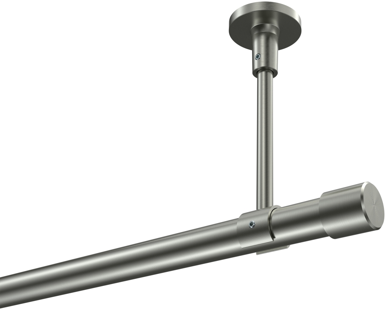 Gardinenstangen-Set Sonette Santo 160 cm, 1-läufig, 20 mm Ø Edelstahl-Optik Bild 1