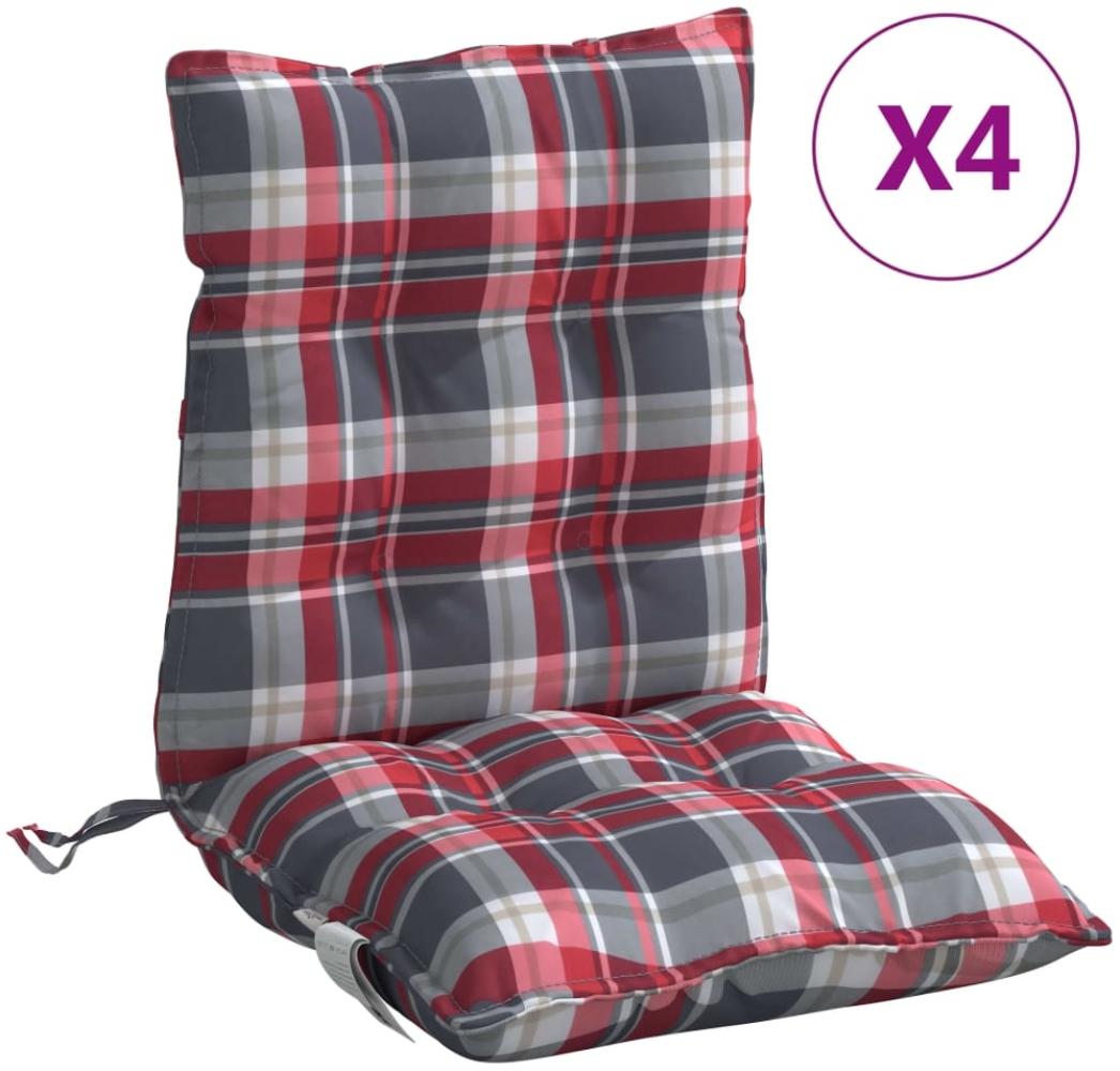 vidaXL Niedriglehner-Auflagen 4 Stk. Rot Karomuster Oxford-Gewebe 377711 Bild 1