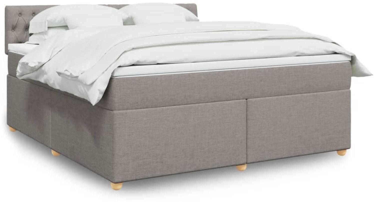 vidaXL Boxspringbett mit Matratze Taupe 180x200 cm Stoff 3289070 Bild 1