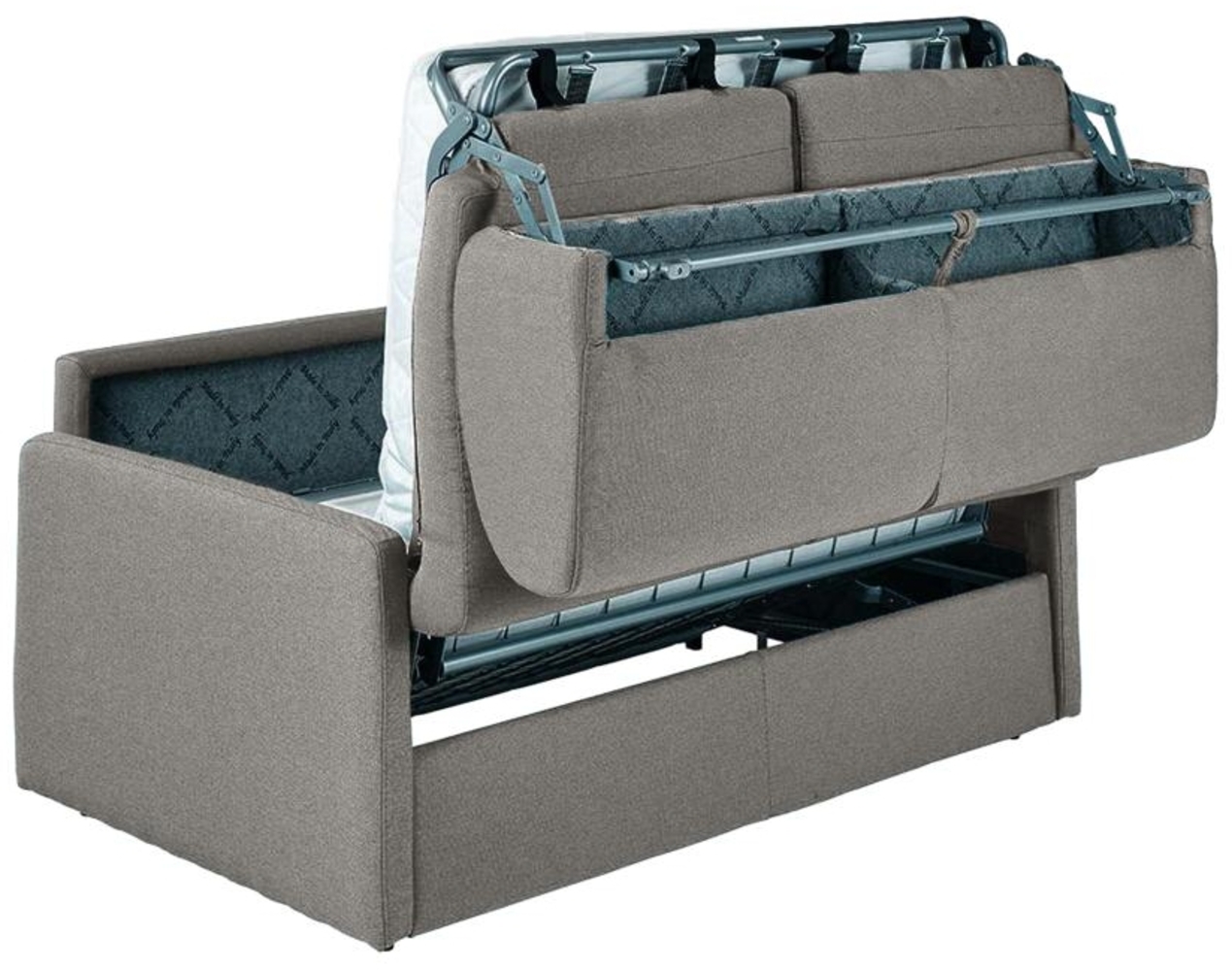 Schlafsofa 2-Sitzer CALIFE - Stoff - Hellgrau - Liegefläche: 120 cm - Matratzenhöhe: 18 cm Bild 1