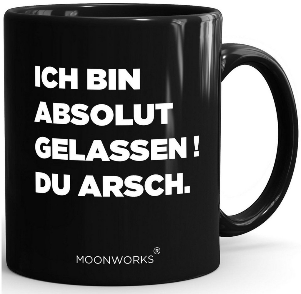 MoonWorks Tasse Tasse Spruch Sarkasmus schwarzer Humor Arbeitskollegen Geschenk, Keramik Bild 1