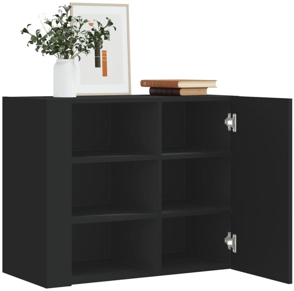 vidaXL Wandregal Schwarz 75x35x60 cm Holzwerkstoff 848424 Bild 1