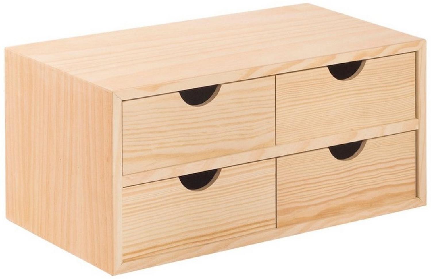 Astigarraga Kit Line Schubladenbox Schubladenblock 40x20x18,5 cm, Organizer aus Holz mit vier Schubladen Bild 1