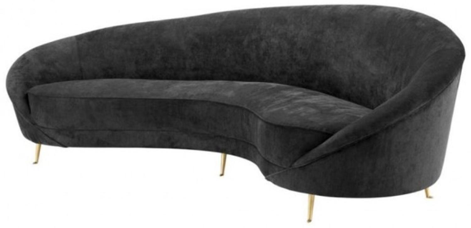 Casa Padrino Luxus Sofa Schwarz gebogen - Luxus Hotel Möbel Bild 1