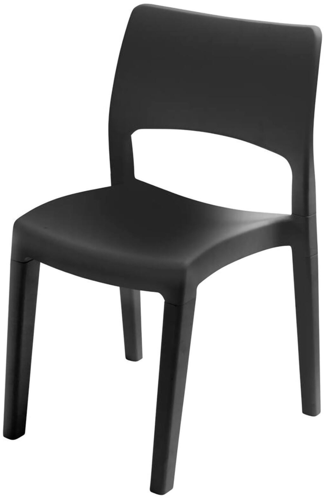 Dmora Outdoor-Stuhl Zircone, Stuhl für Esstisch, Outdoor-Sessel, Gartensitz, 100 % Made in Italy, 50 x 51 x 82 cm, Anthrazit Bild 1